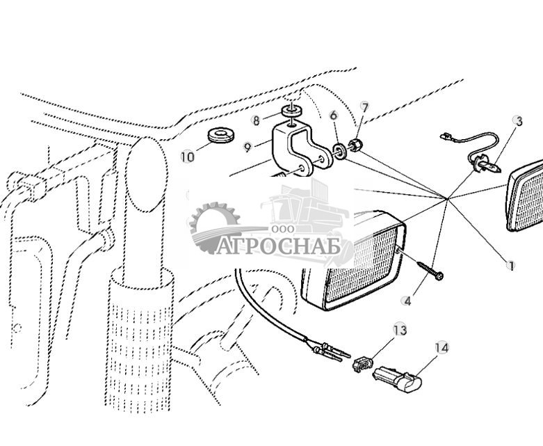 ФОНАРИ РАБОЧЕГО ОСВЕЩЕНИЯ, КРЫША КАБИНЫ, ПЕРЕДНИЕ - ST208999 31.jpg